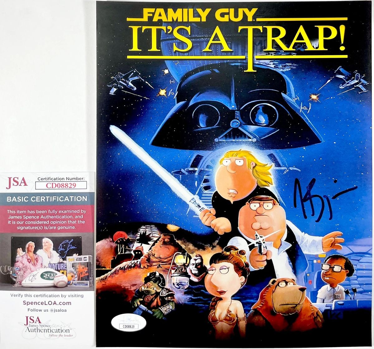 H. Jon Benjamin Signed Family Guy It's A Trap 8x10 Mini Poster JSA COA