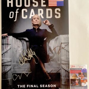 House of Cards Cast Signed By 4 11x17 Poster Autograph Diane Lane JSA COA
