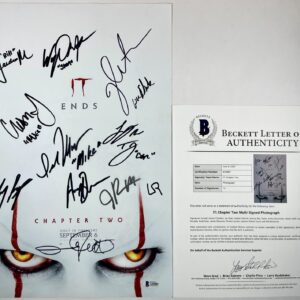 IT Chapter Two Cast Signed By 12 11x17 Movie Poster Chastain Ransone Beckett LOA