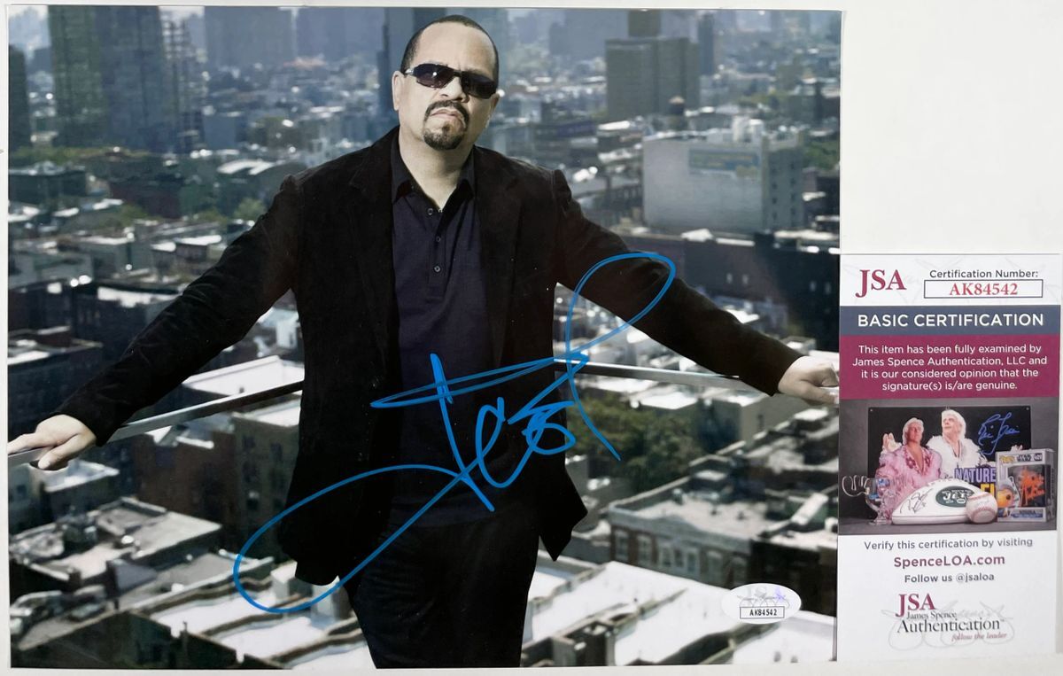 Ice-T Signed Law & Order: SVU Fin 8x10 Photo E Hip Hop Rap Autograph JSA COA