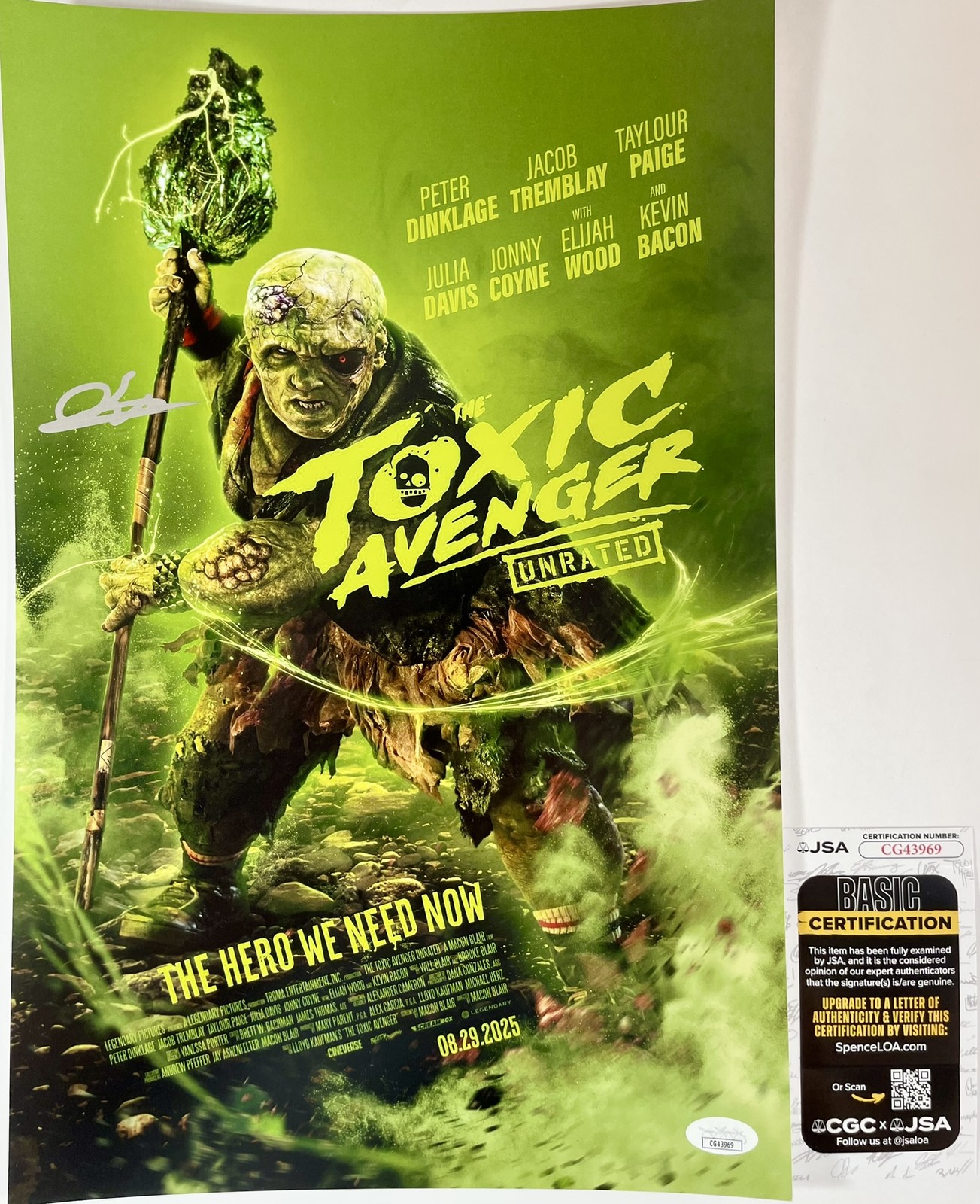 Jacob Tremblay Signed The Toxic Avenger 11x17 Movie Poster Autograph JSA COA
