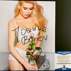 Joanna Borov Signed 8x10 Photo B Autograph Sexy Polish Bikini Model BAS COA