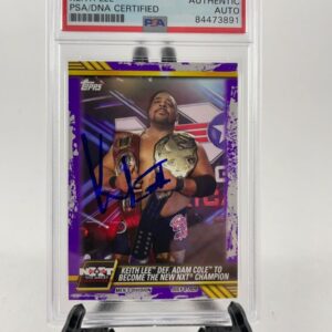 Keith Lee Signed 2021 Topps WWE NXT Trading Card #46 Purple PSA DNA Slabbed