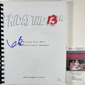 Kevin Bacon Signed Friday The 13th Complete Movie Script Autograph JSA COA