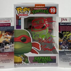 Kevin Eastman & Rob Paulsen Signed TMNT Raphael Funko POP! Autograph JSA COA