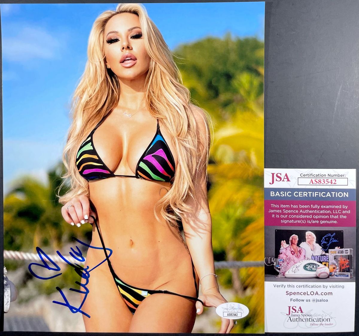 Kindly Myers Signed 8x10 Photo H Autograph Playboy Maxim Model JSA COA