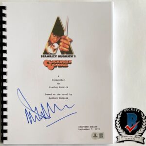 Malcolm McDowell Signed A Clockwork Orange Movie Script B Autograph BAS COA