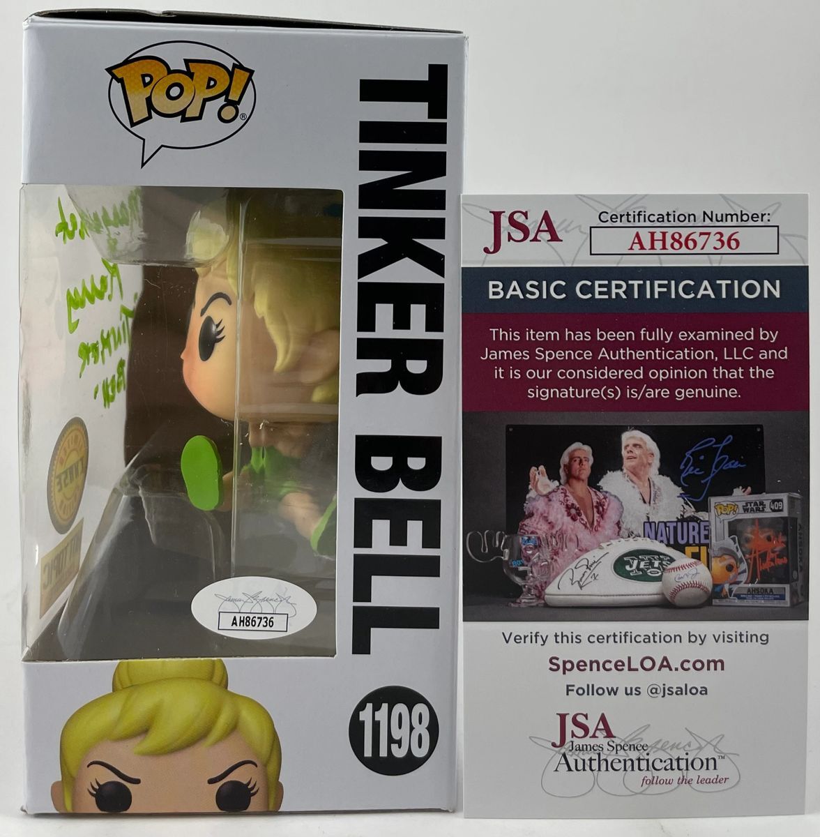 Margaret Kerry Signed Disney Peter Pan Tinker Bell Chase Funko POP Vinyl JSA COA - Image 2