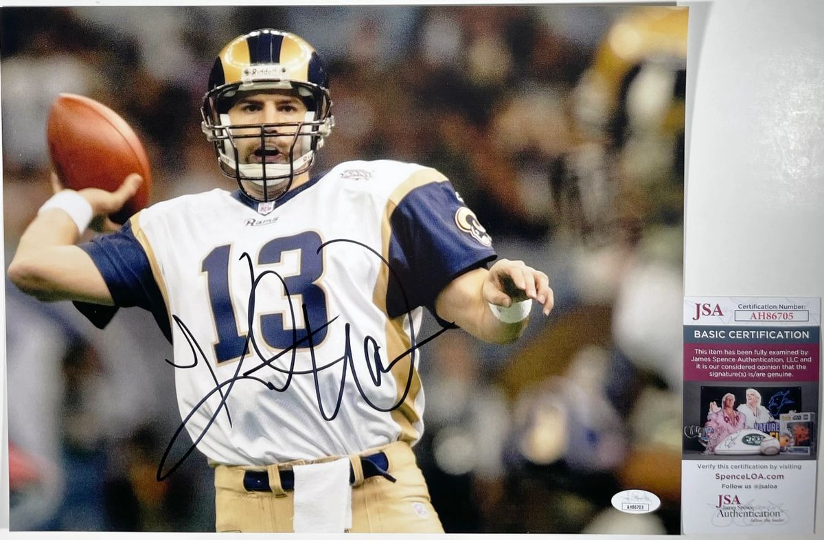 NFL Kurt Warner Signed St. Louis Rams 11x14 Photo A Autograph Super Bowl JSA COA