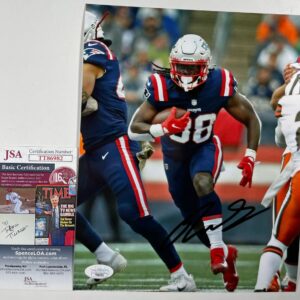 NFL Rhamondre Stevenson Signed New England Patriots 8x10 Photo C JSA COA
