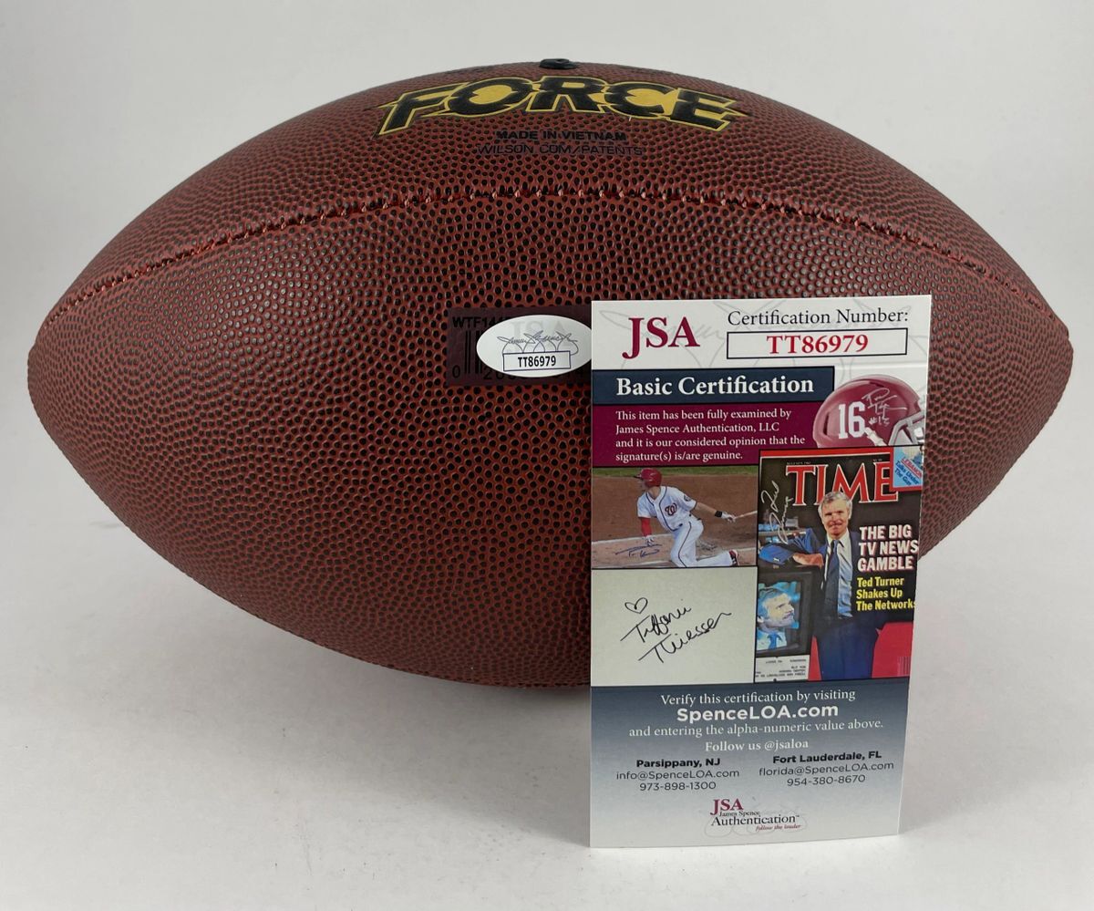 NFL Rhamondre Stevenson Signed New England Patriots Wilson Football JSA COA - Image 2