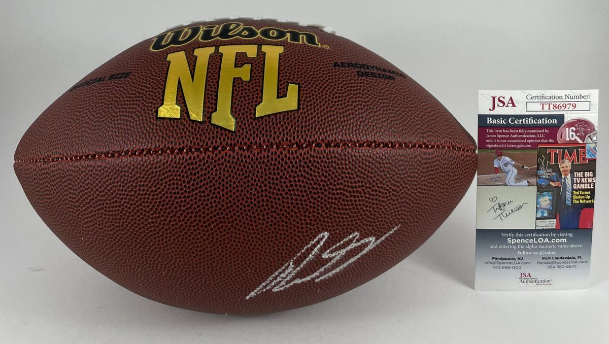 NFL Rhamondre Stevenson Signed New England Patriots Wilson Football JSA COA