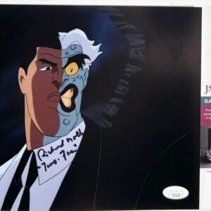 Richard Moll Signed Batman The Animated Series Two-Face 8x10 Photo A JSA COA