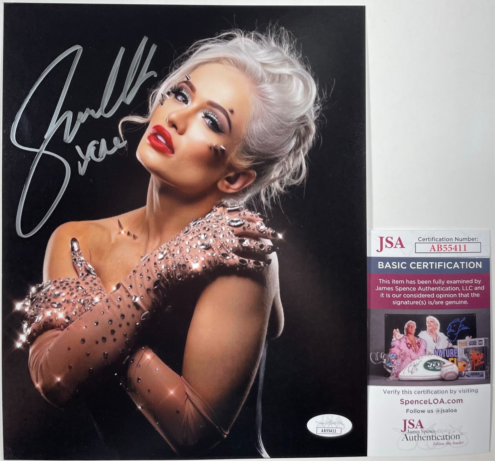 Smokeshow Scarlett Bordeaux Signed WWE 8x10 Photo Authentic Autograph JSA COA