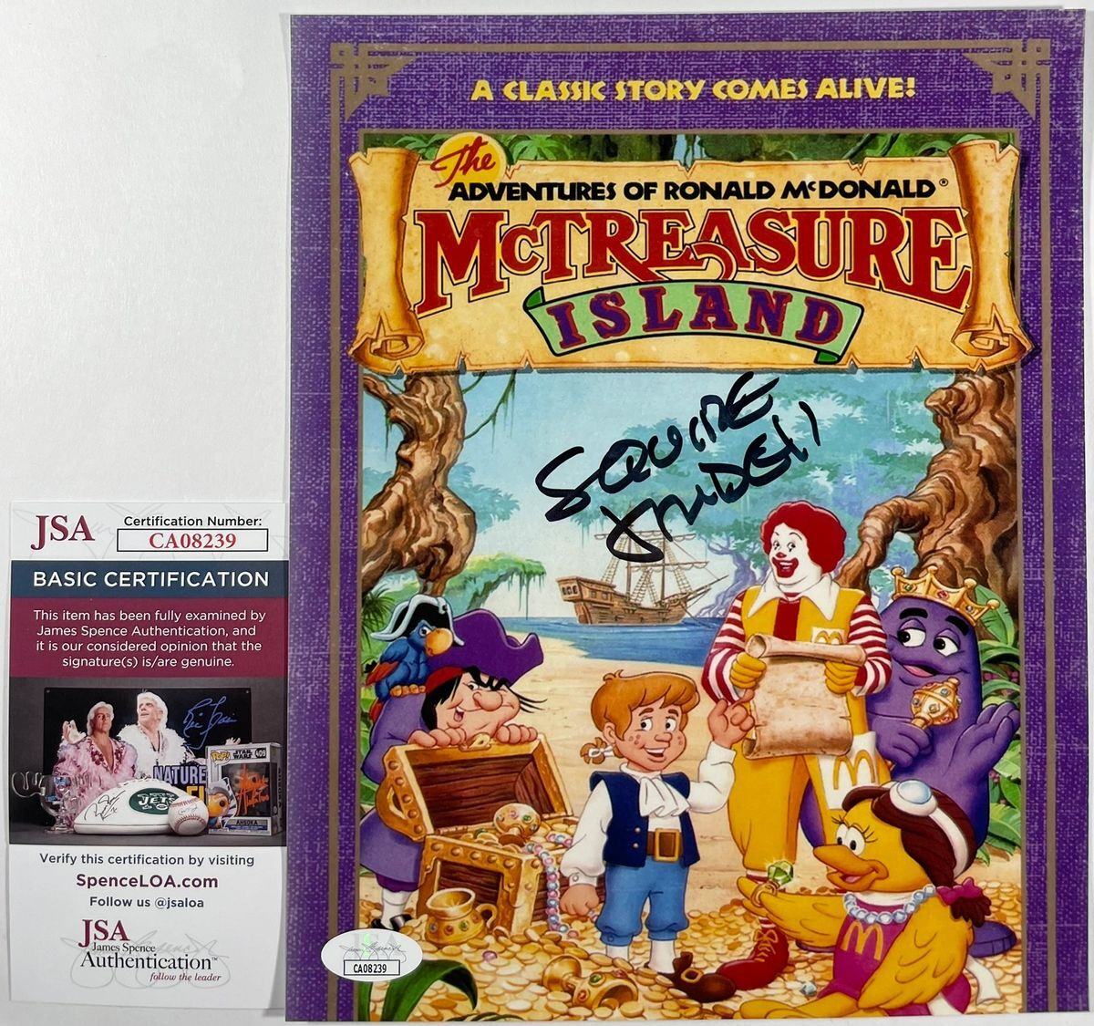 Squire Fridell Signed Ronald McDonald McTreasure Island 8x10 Photo JSA COA