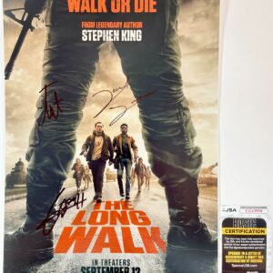 The Long Walk Cast Signed x3 11x17 Movie Poster Autograph David Jonsson JSA COA