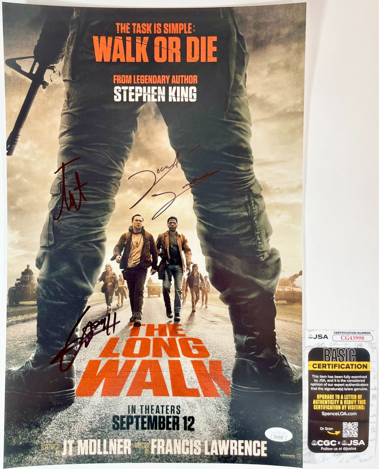 The Long Walk Cast Signed x3 11x17 Movie Poster Autograph David Jonsson JSA COA