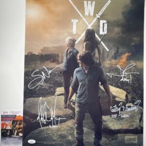 The Walking Dead Cast Signed By 4 16x20 Photo Autographed JSA COA