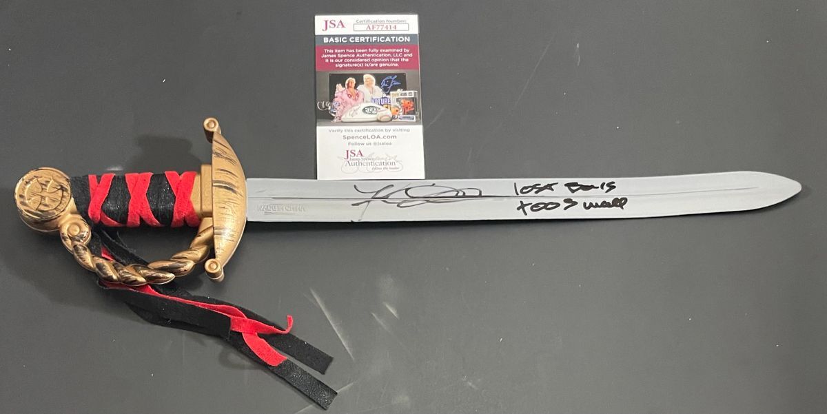 Thomas Tulak Signed Pirate Sword Hook Lost Boys Too Small Autograph JSA COA