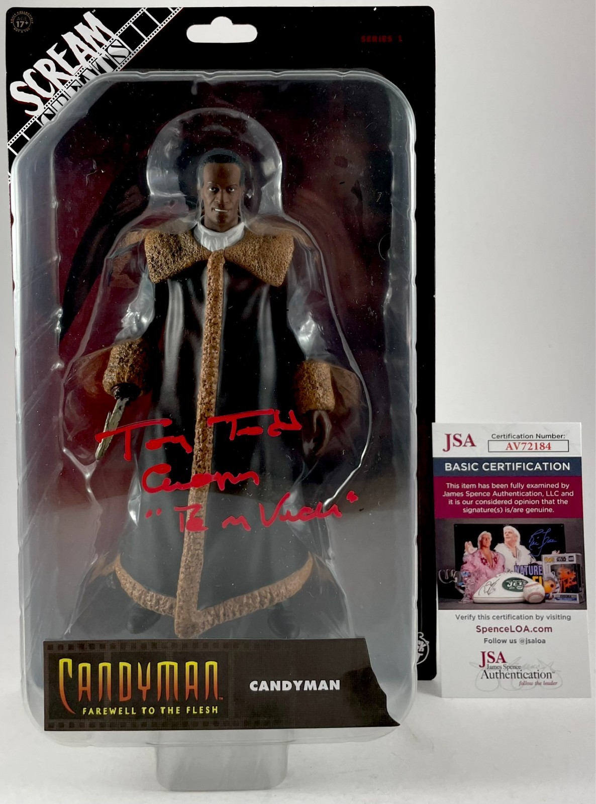 Tony Todd Signed TOTS Scream Greats Candyman Figure Authentic Autograph JSA COA