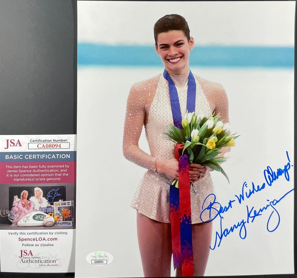US Olympic Figure Skater Nancy Kerrigan Signed 8x10 Photo H Autograph JSA COA