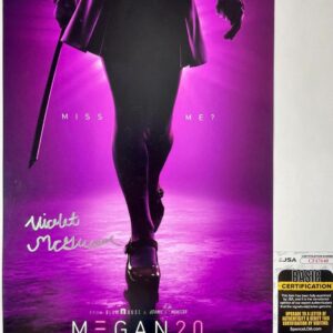 Violet McGraw Signed Megan 2.0 11x17 Movie Poster Authentic Autograph JSA COA