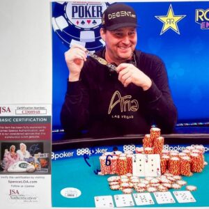 WSOP Phil Hellmuth Signed 8x10 Photo A Authentic Autograph Poker Player JSA COA
