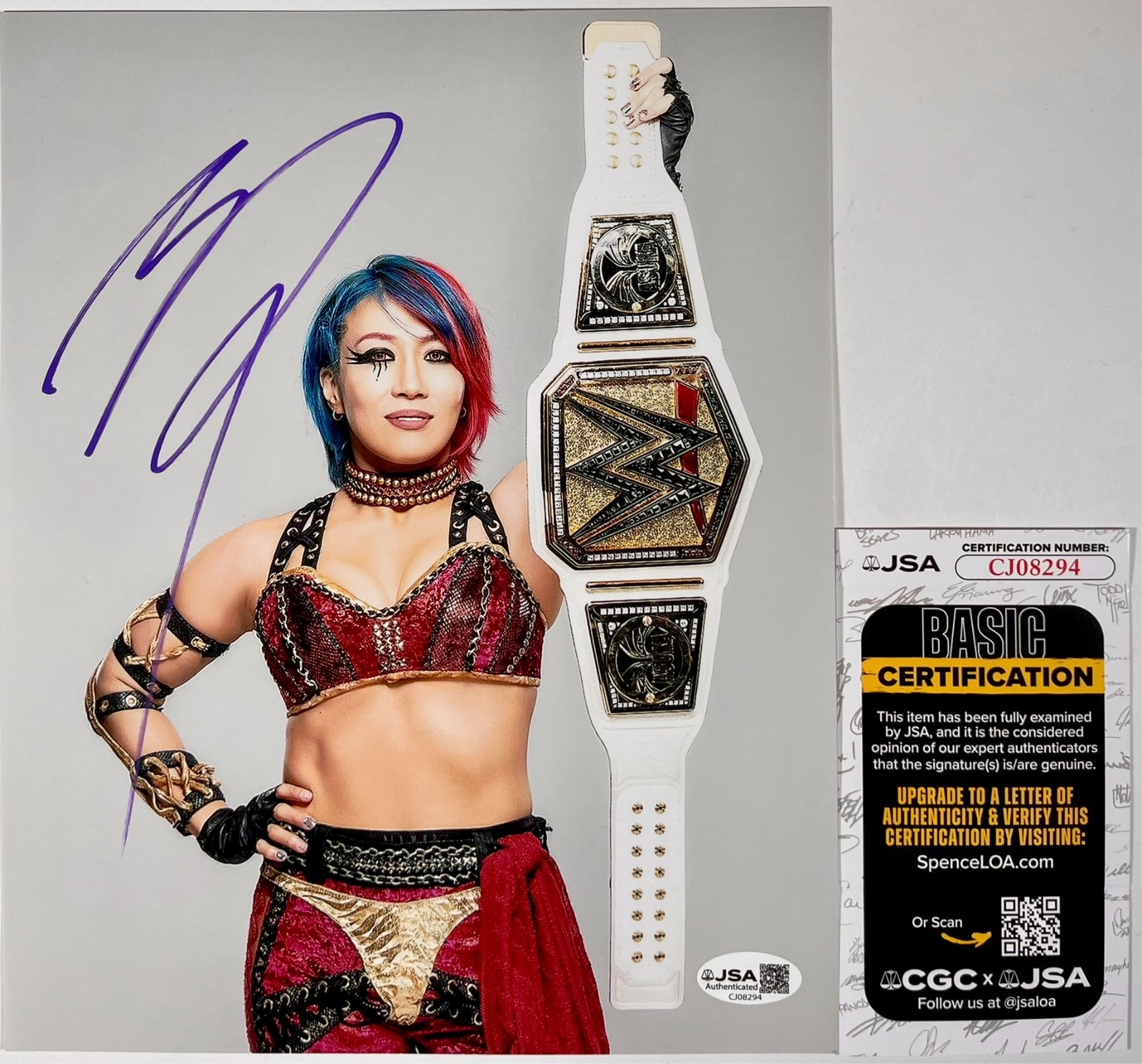 WWE Asuka Signed 8x10 Photo Autograph Empress Of Tomorrow WrestleMania JSA COA