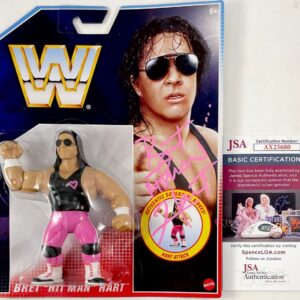 WWE Bret Hitman Hart Signed Mattel Retro Wrestling Figure Autograph JSA COA