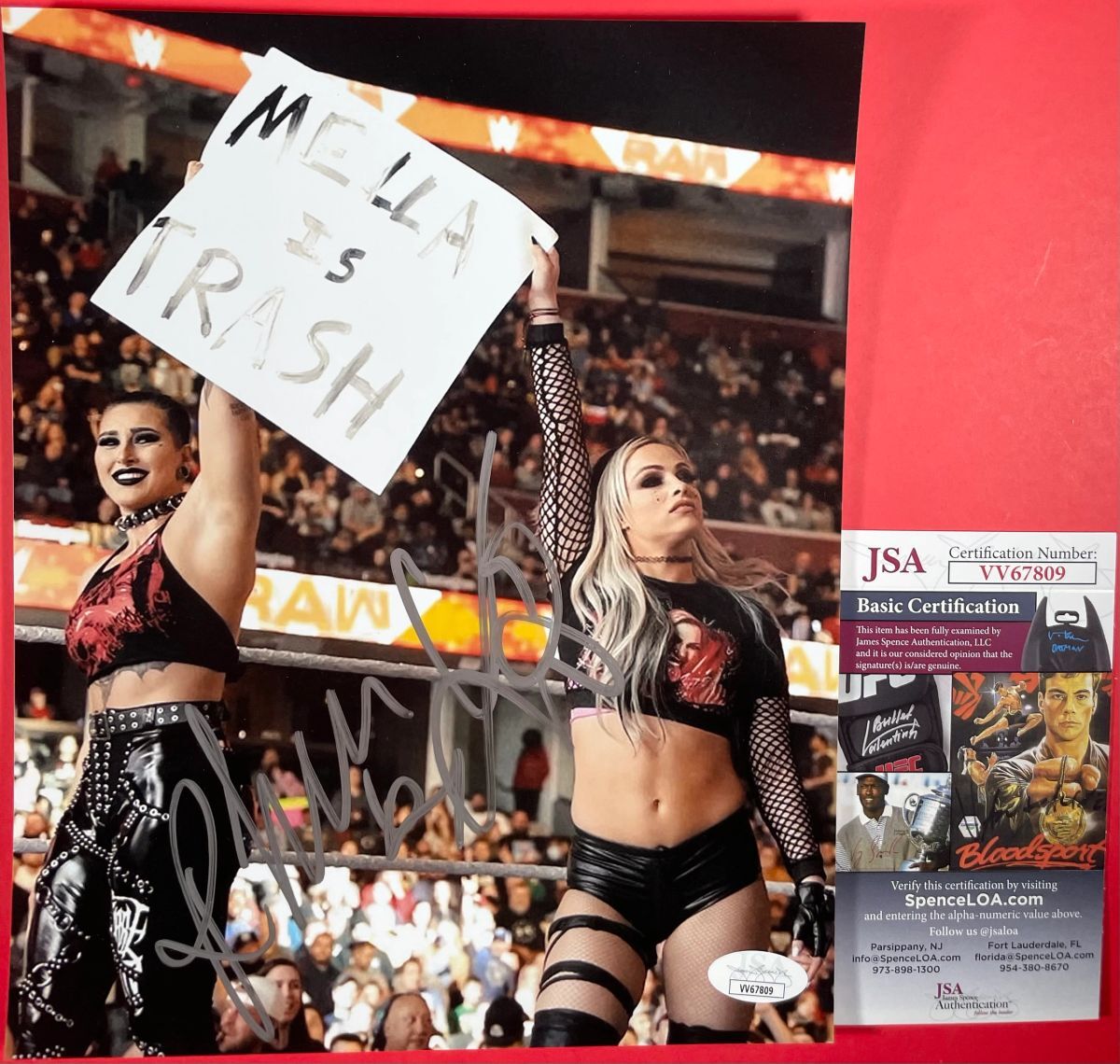 WWE Liv Morgan & Rhea Ripley Signed 8x10 Photo A Autograph WrestleMania JSA COA