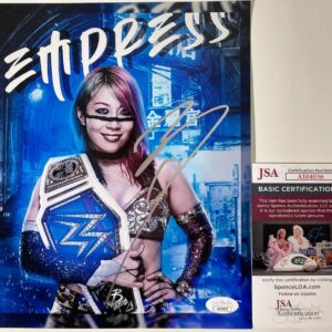 WWE NXT Asuka Signed Championship Belt 8x10 Photo E Autograph JSA COA