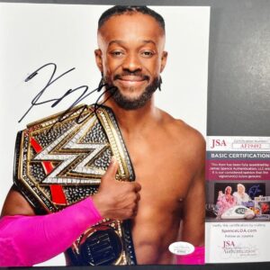 WWE NXT Kofi Kingston Signed Championship Belt 8x10 Photo D New Day JSA COA