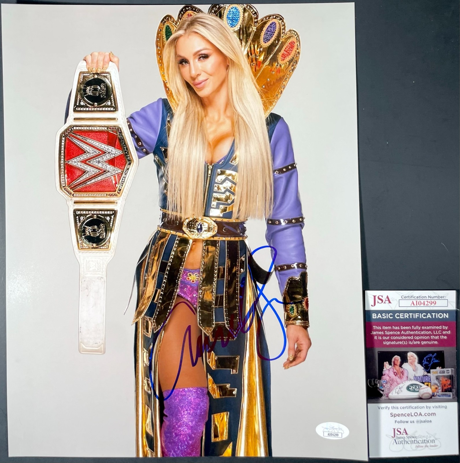 WWE NXT The Queen Charlotte Flair Signed 11x14 Photo Authentic Autograph JSA COA