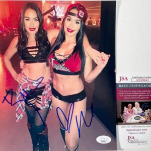 WWE Nikki Bella & Brie Bella Signed Bella Twins 8x10 Photo C Autograph JSA COA