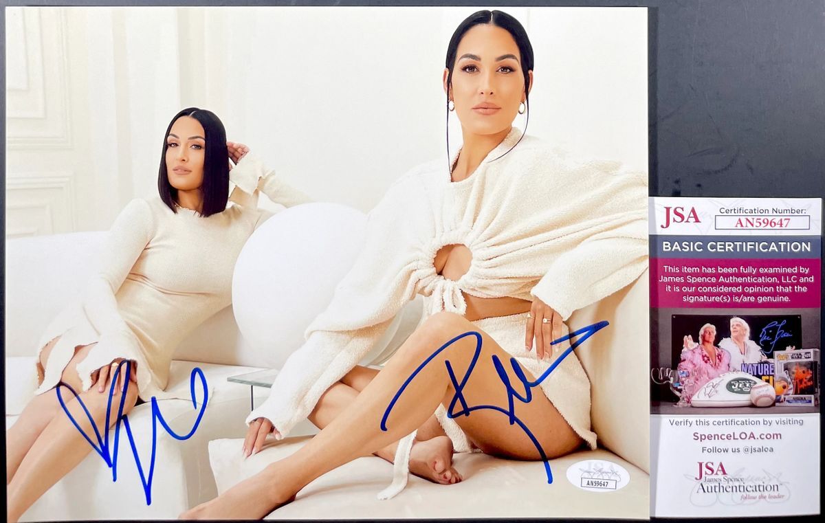 WWE Nikki Bella & Brie Bella Signed Bella Twins 8x10 Photo G Autograph JSA COA