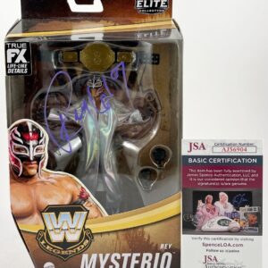 WWE Rey Mysterio Signed Mattel Legends Elite Figure B Autograph WCW JSA COA