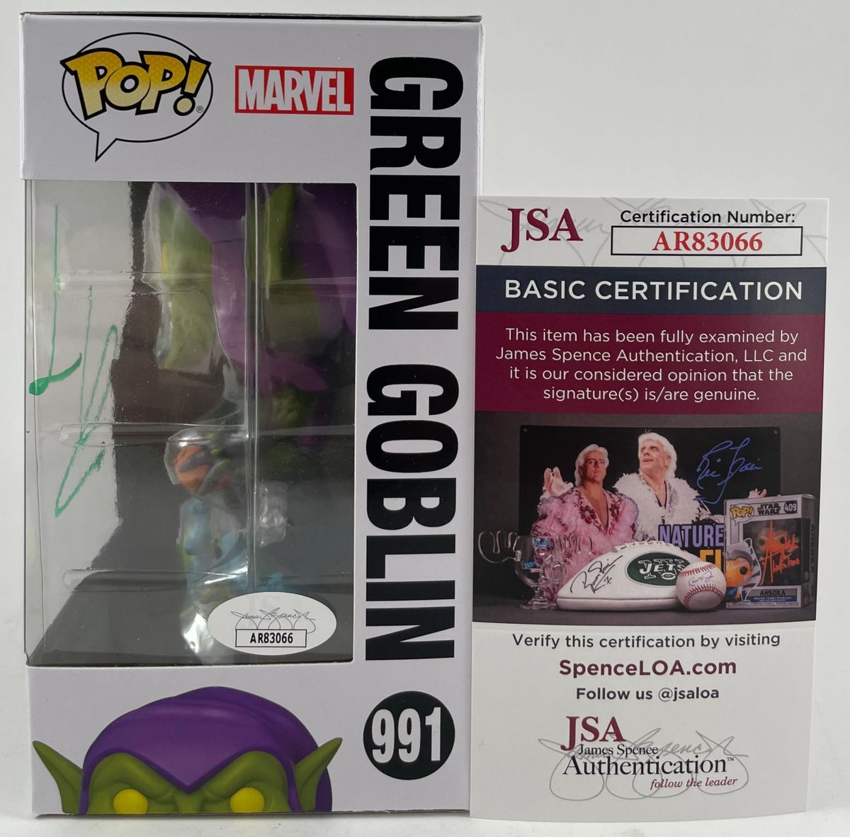Willem Dafoe Signed Marvel Green Goblin Funko POP! Vinyl Autograph JSA COA - Image 2