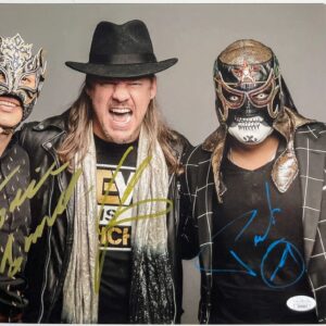 AEW Chris Jericho, Penta El Zero M, & Fenix Signed 11x14 Photo Autograph JSA COA