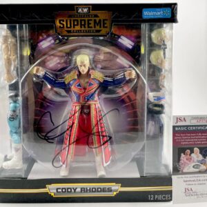 AEW Cody Rhodes Signed Unrivaled Supreme Wrestling Figure Autograph JSA COA