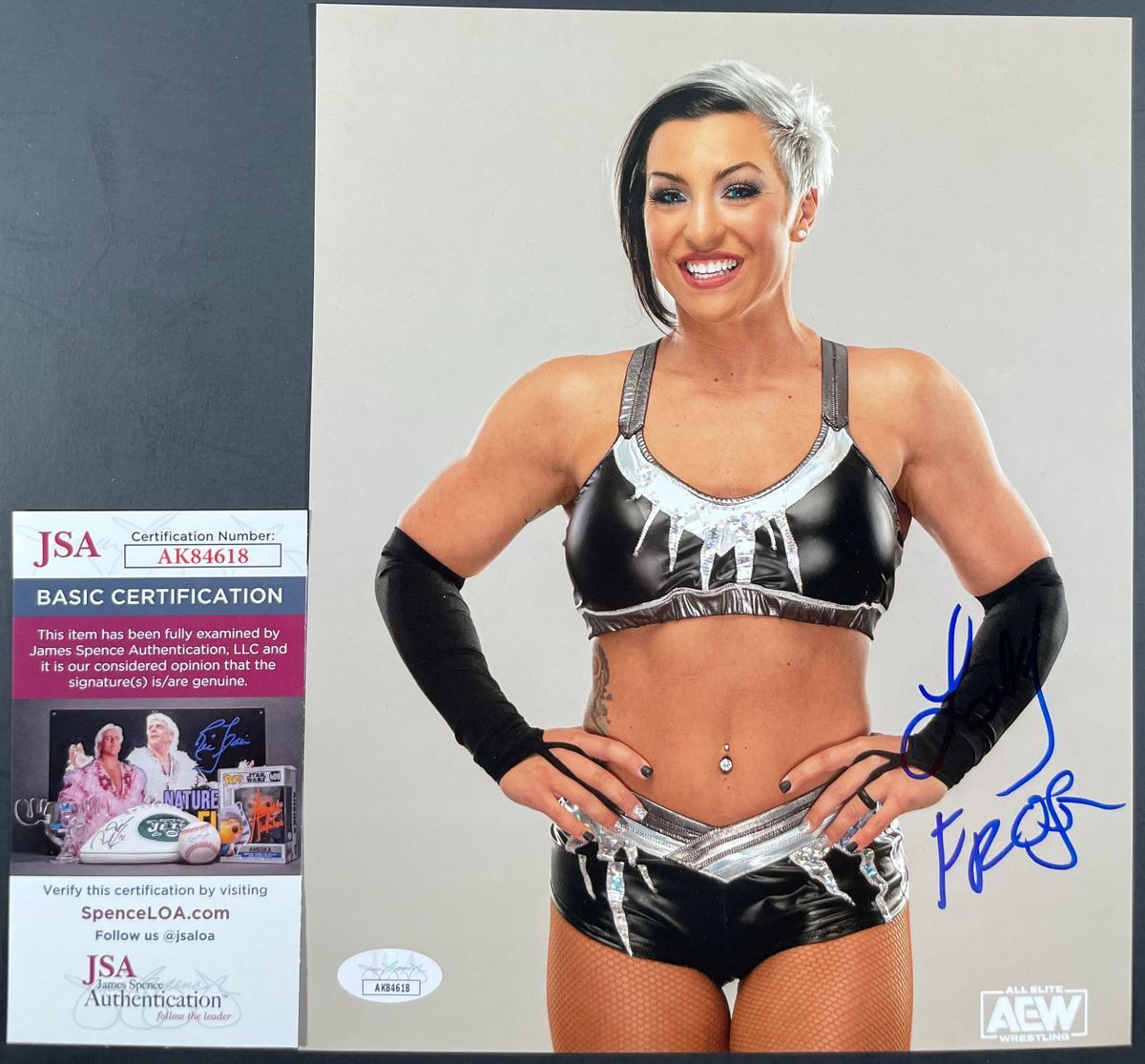 AEW Lady Frost Signed 8x10 Photo F Autograph All Elite Wrestling IMPACT JSA COA