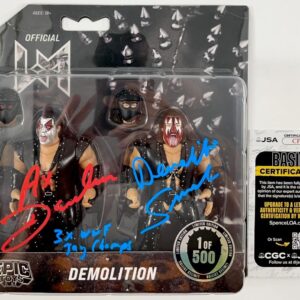 Ax & Smash Signed Epic Toys Demolition 1 of 500 Wrestling Figure 2-Pack JSA COA