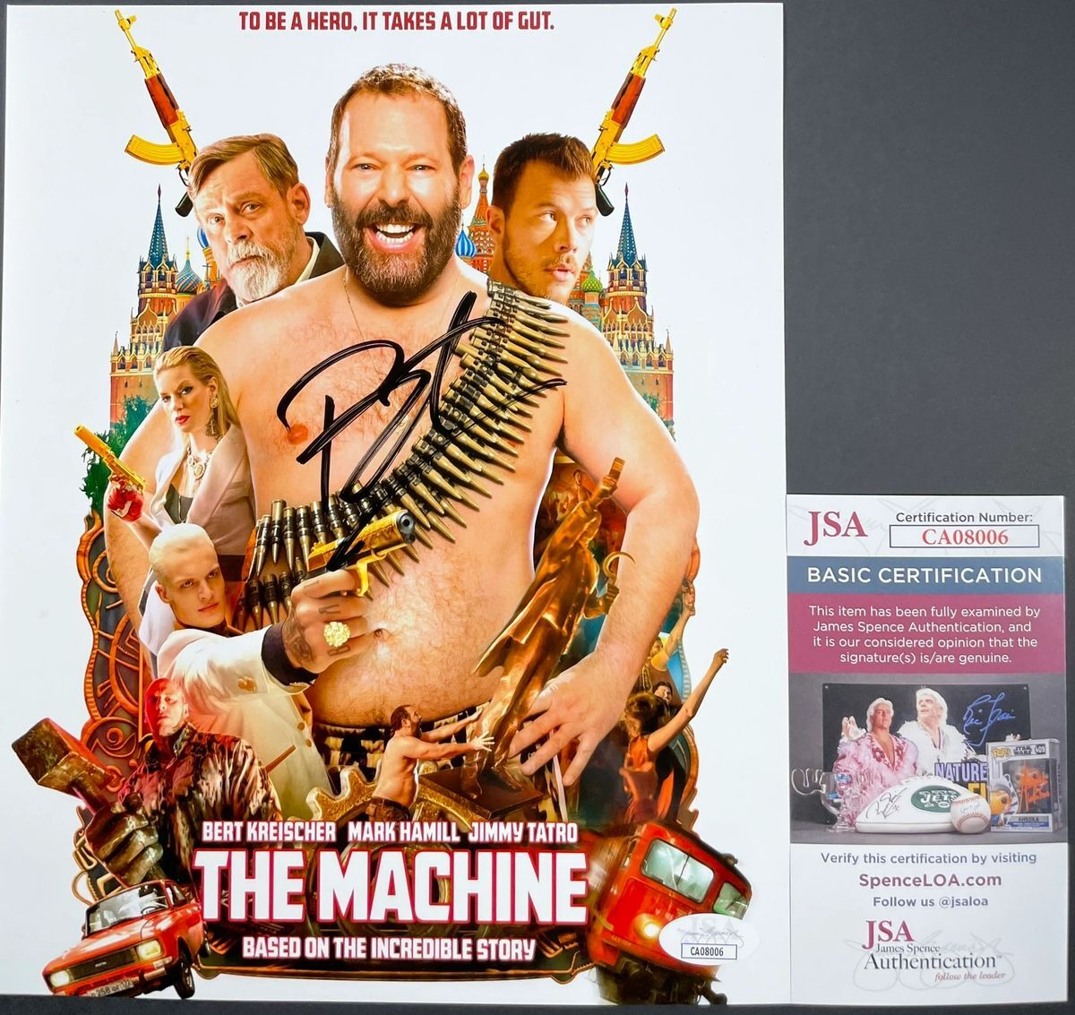 Bert Kreischer Signed The Machine 8x10 Movie Poster Photo Autograph JSA COA