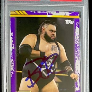 Bronson Reed Signed 2021 Topps WWE NXT Purple Parallel Card #57 PSA DNA Slabbed