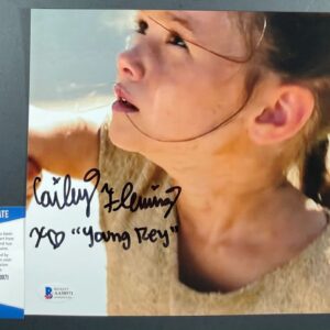 Cailey Fleming Signed Star Wars The Force Awakens 8x10 Photo B Young Rey BAS COA
