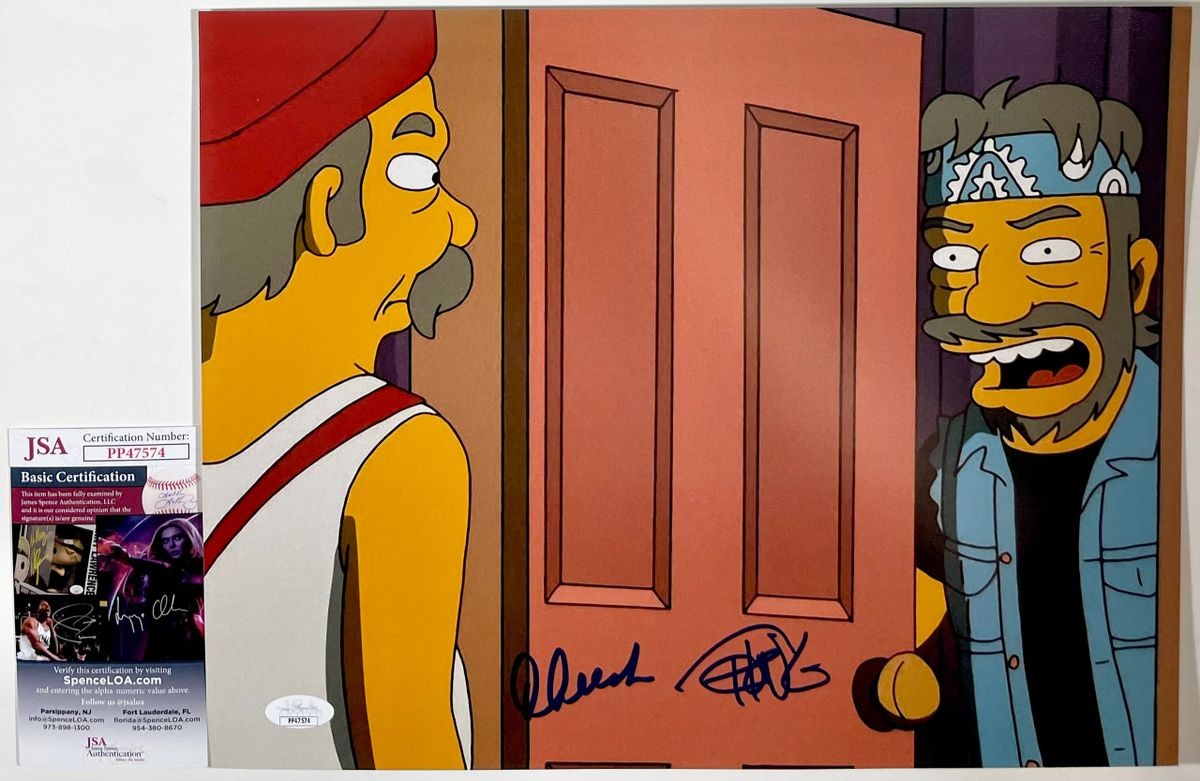 Cheech & Chong Signed The Simpsons 11x14 Photo C Authentic Autograph JSA COA