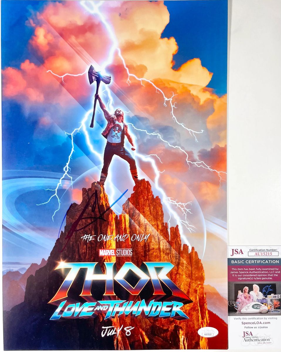 Chris Hemsworth Signed Thor Love & Thunder 11x17 Poster Autograph JSA COA