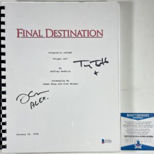 Devon Sawa & Tony Todd Signed Final Destination Complete Movie Script BAS COA