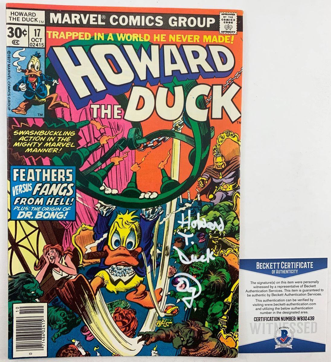 Ed Gale Signed Howard The Duck Comic Book #17 (1977) Autograph Beckett BAS COA