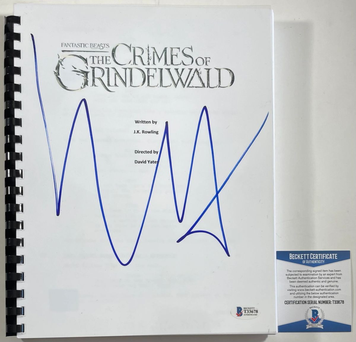Ezra Miller Signed Fantastic Beasts: Crimes Of Grindelwald Full Script JSA COA