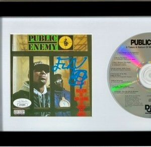 Flavor Flav Signed Public Enemy It Takes A Nation CD Booklet Framed JSA COA